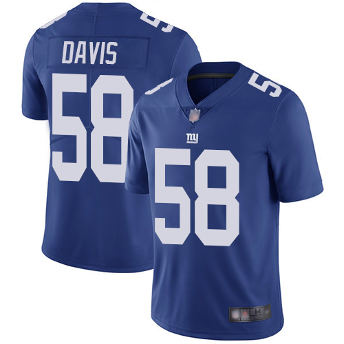 Men New York Giants 58 Tae Davis Royal Blue Team Color Vapor Untouchable Limited Player Football NFL Jersey